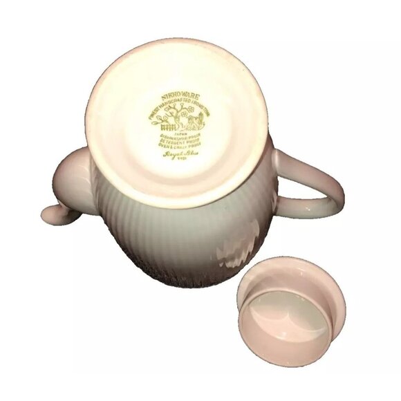 NIKKO IRONSTONE TEA POT MADE IN JAPAN ROYAL BLUE No 9901 10.5" TALL WHITE - Picture 5 of 6